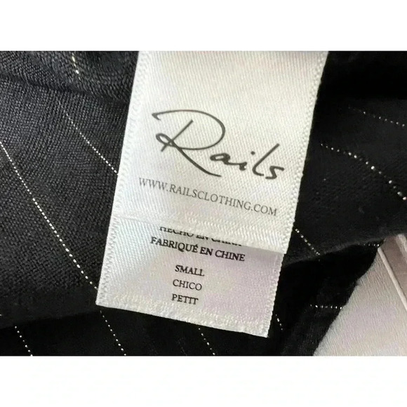 Rails Abby Glided Black Gold Metallic Tunic Top Small Blouse Women. 334 - Picture 4 of 5